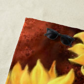 Schönes Drei Sonnenblumen Badetuch - Malerei (Beispiel)