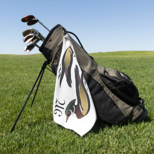 Schönes Duckbad aus Holz Golfhandtuch
