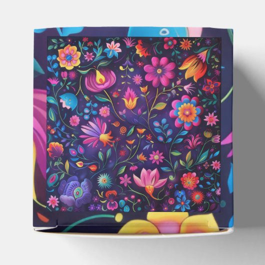 Schönes dunkles Blumendesign Geschenkschachtel (Oben)