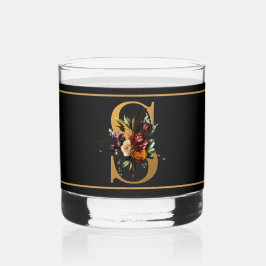 Schönes dunkles, florentfarbenes Goldmonogramm S Whiskyglas