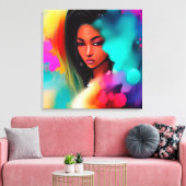 Schönes Ebermädchen abstrakt Leinwanddruck (Insitu (Wohnzimmer))