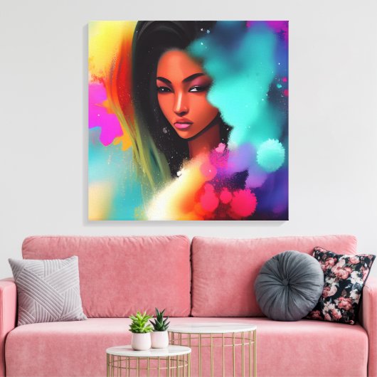 Schönes Ebermädchen abstrakt Leinwanddruck (Insitu (Wohnzimmer))