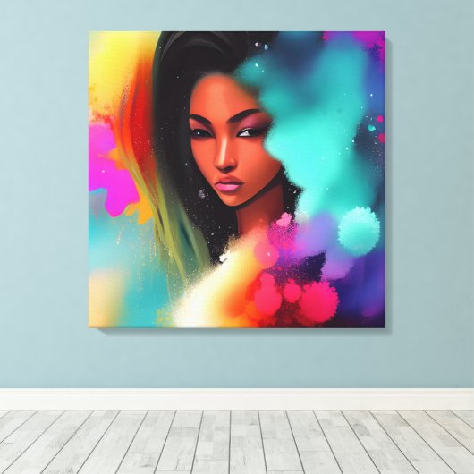 Schönes Ebermädchen abstrakt Leinwanddruck (Insitu (Holzboden))