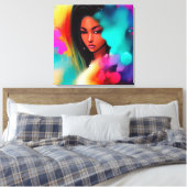 Schönes Ebermädchen abstrakt Leinwanddruck (Insitu (Schlafzimmer))