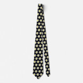 Schönes Edelweiss Blume Pattern Black Neck Tie Krawatte (Vorderseite)