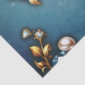 Schönes, edles blaues Herz. Seidenpapier (Detail)