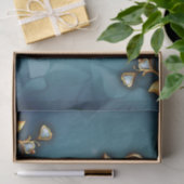 Schönes, edles blaues Herz. Seidenpapier (Geschenk)