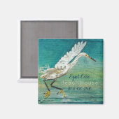 Schönes Egret Shorebird Beach House Art Magnet (Vorderseite/Rückseite)