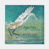 Schönes Egret Shorebird Beach House Art Magnet (Vorne)