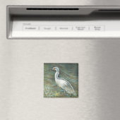 Schönes Egret Shorebird Beach House Art Magnet (In Situ (Geschirrspüler))