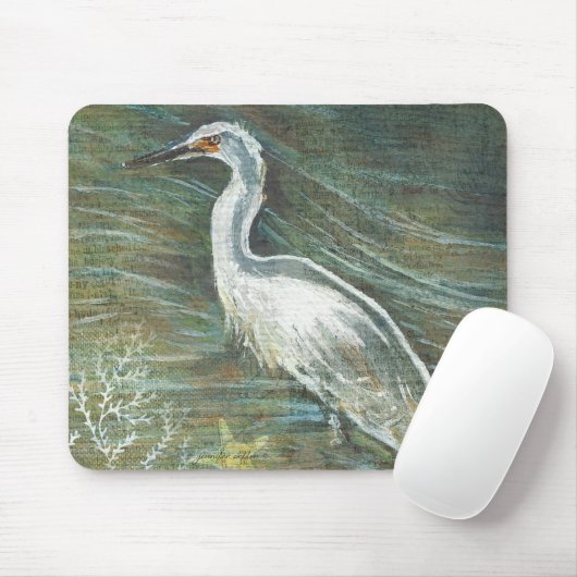 Schönes Egret Shorebird Wading Mousepad (Mit Mouse)