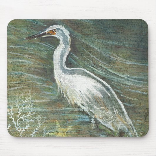 Schönes Egret Shorebird Wading Mousepad (Vorne)