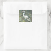 Schönes Egret Shorebird Wading Quadratischer Aufkleber (Tasche)