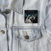 Schönes Ehepaar auf einem blauen Baum des Lebens Button (Beispiel)