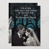 Schönes Ehepaar auf einem blauen Baum des Lebens Einladung (Vorne/Hinten)