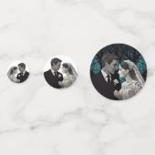 Schönes Ehepaar auf einem blauen Baum des Lebens Konfetti (Vorderseiten)