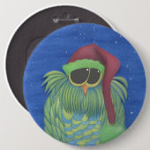 Schönes Ei mit Weihnachtsmannmütze Button (Vorne & Hinten)