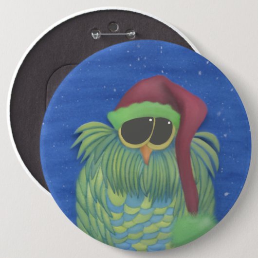 Schönes Ei mit Weihnachtsmannmütze Button (Vorne & Hinten)