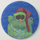 Schönes Ei mit Weihnachtsmannmütze Button (Vorderseite)