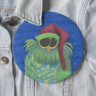 Schönes Ei mit Weihnachtsmannmütze Button