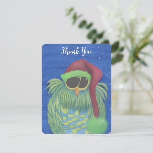 Schönes Ei mit Weihnachtsmannmütze Dankeskarte (Stehend Vorderseite)