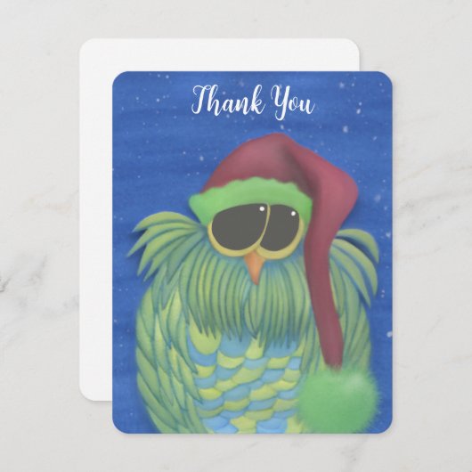 Schönes Ei mit Weihnachtsmannmütze Dankeskarte (Vorne/Hinten)