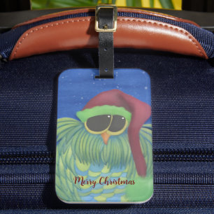 Schönes Ei mit Weihnachtsmannmütze Gepäckanhänger