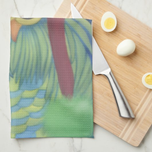 Schönes Ei mit Weihnachtsmannmütze Geschirrtuch (Viertel Falte)