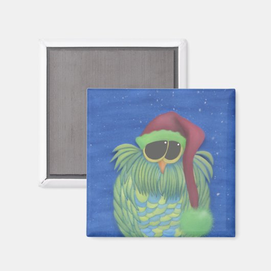 Schönes Ei mit Weihnachtsmannmütze Magnet (Vorderseite/Rückseite)