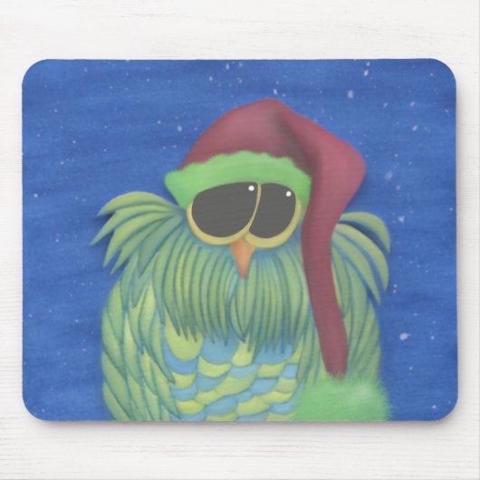 Schönes Ei mit Weihnachtsmannmütze Mousepad (Vorne)