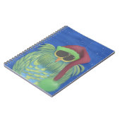 Schönes Ei mit Weihnachtsmannmütze Notizblock (Linke Seite)