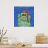 Schönes Ei mit Weihnachtsmannmütze Poster (Küche)