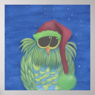 Schönes Ei mit Weihnachtsmannmütze Poster