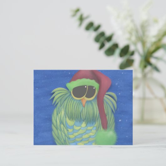 Schönes Ei mit Weihnachtsmannmütze Postkarte (Stehend Vorderseite)