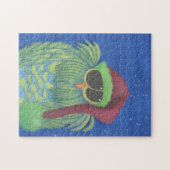 Schönes Ei mit Weihnachtsmannmütze Puzzle (Horizontal)