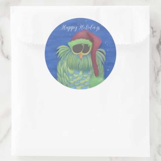 Schönes Ei mit Weihnachtsmannmütze Runder Aufkleber (Tasche)