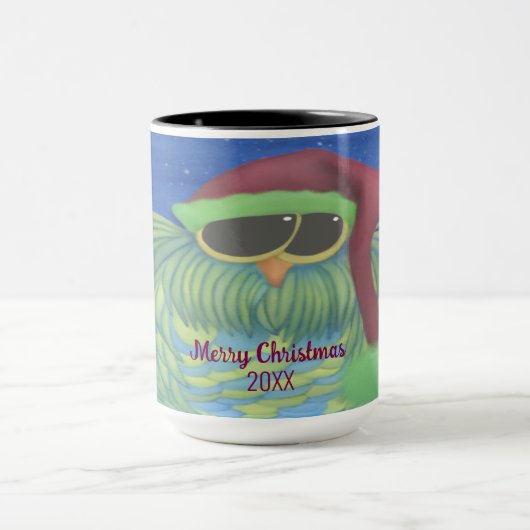 Schönes Ei mit Weihnachtsmannmütze Tasse (Zentrum)