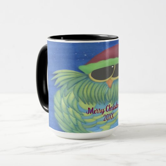 Schönes Ei mit Weihnachtsmannmütze Tasse (Vorderseite Links)