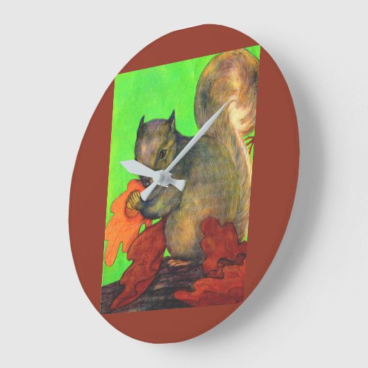 schönes Eichhörnchen Große Wanduhr (Winkel)