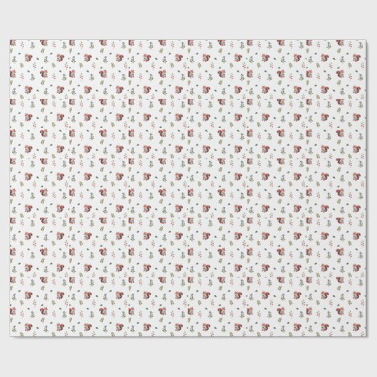 Schönes Eichhörnchen und Waldberries Muster Geschenkpapier (Flach)