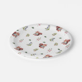Schönes Eichhörnchen und Waldberries Muster Pappteller (Schrägansicht)