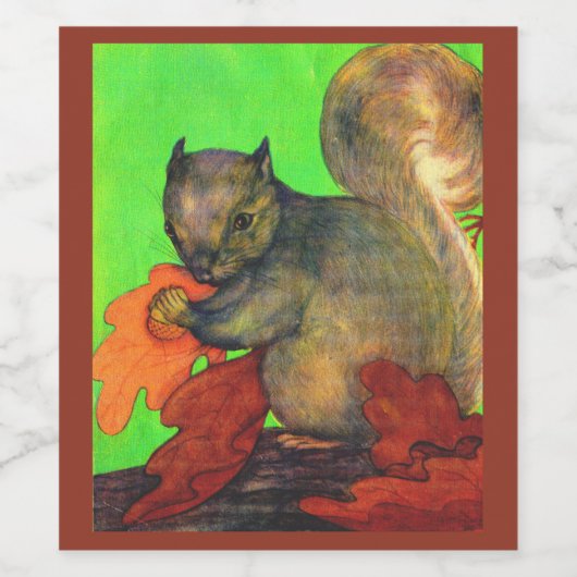 schönes Eichhörnchen Weinetikett (Einzelnes Label)