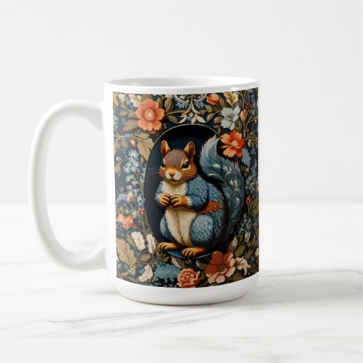 Schönes Eichhörnchen William Morris Inspiriert Kaffeetasse (Links)