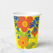 Schönes einfaches Blumendesign im Sommer Pappbecher (Rückseite)