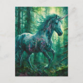 Schönes Einhorn im Wald Postkarte (Vorderseite)