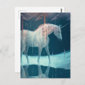 Schönes Einhorn in einer gefrorenen Landschaft Postkarte (Vorne/Hinten)