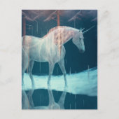 Schönes Einhorn in einer gefrorenen Landschaft Postkarte (Vorderseite)