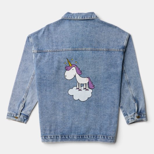 Schönes Einhorn Jeansjacke (Rückseite)