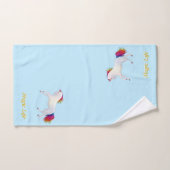 Schönes Einhorn & Kalligraphie in Pastellfarben Badhandtuch Set (Handtuch)