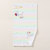 Schönes Einhorn & Kalligraphie in Pastellfarben Badhandtuch Set (Handtuch)